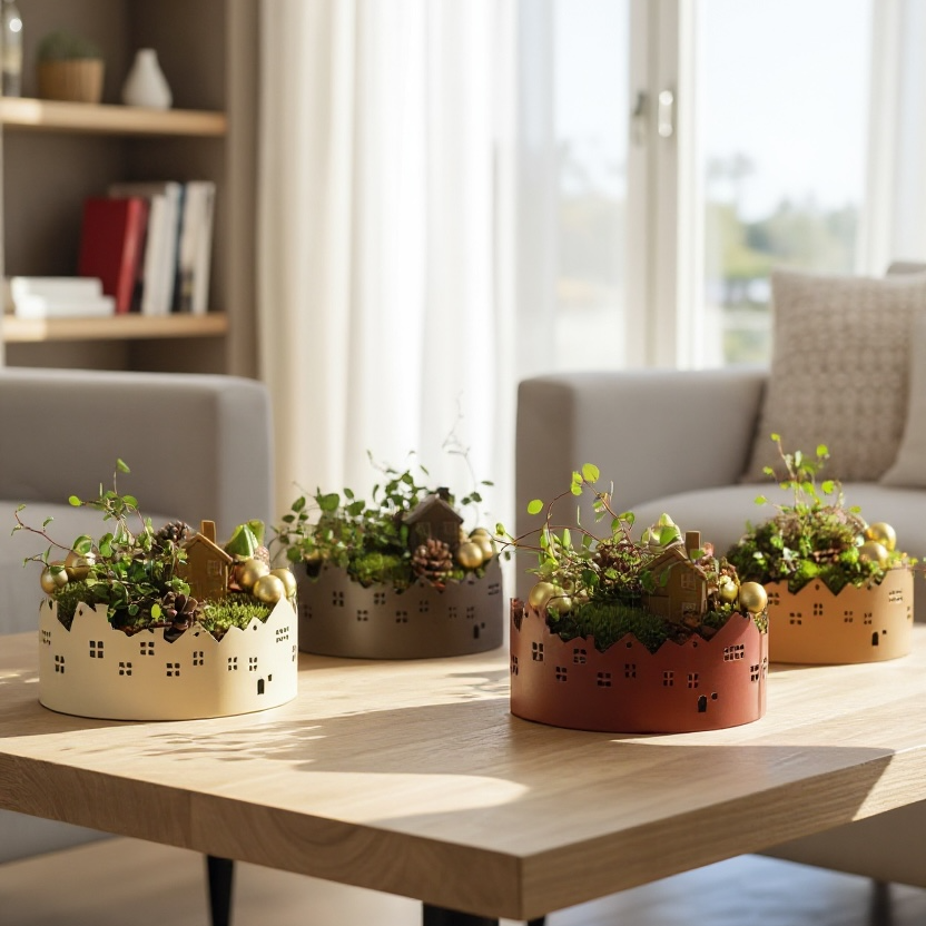 Amaryllis arrangement huisjes