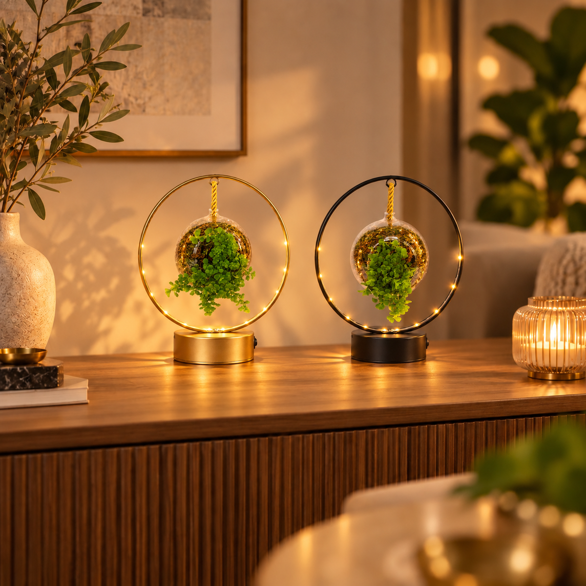 Pilea in lighting arch