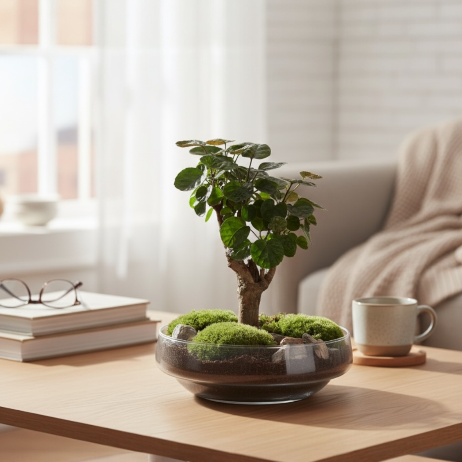 Polycias fabian oompje in vaas iris