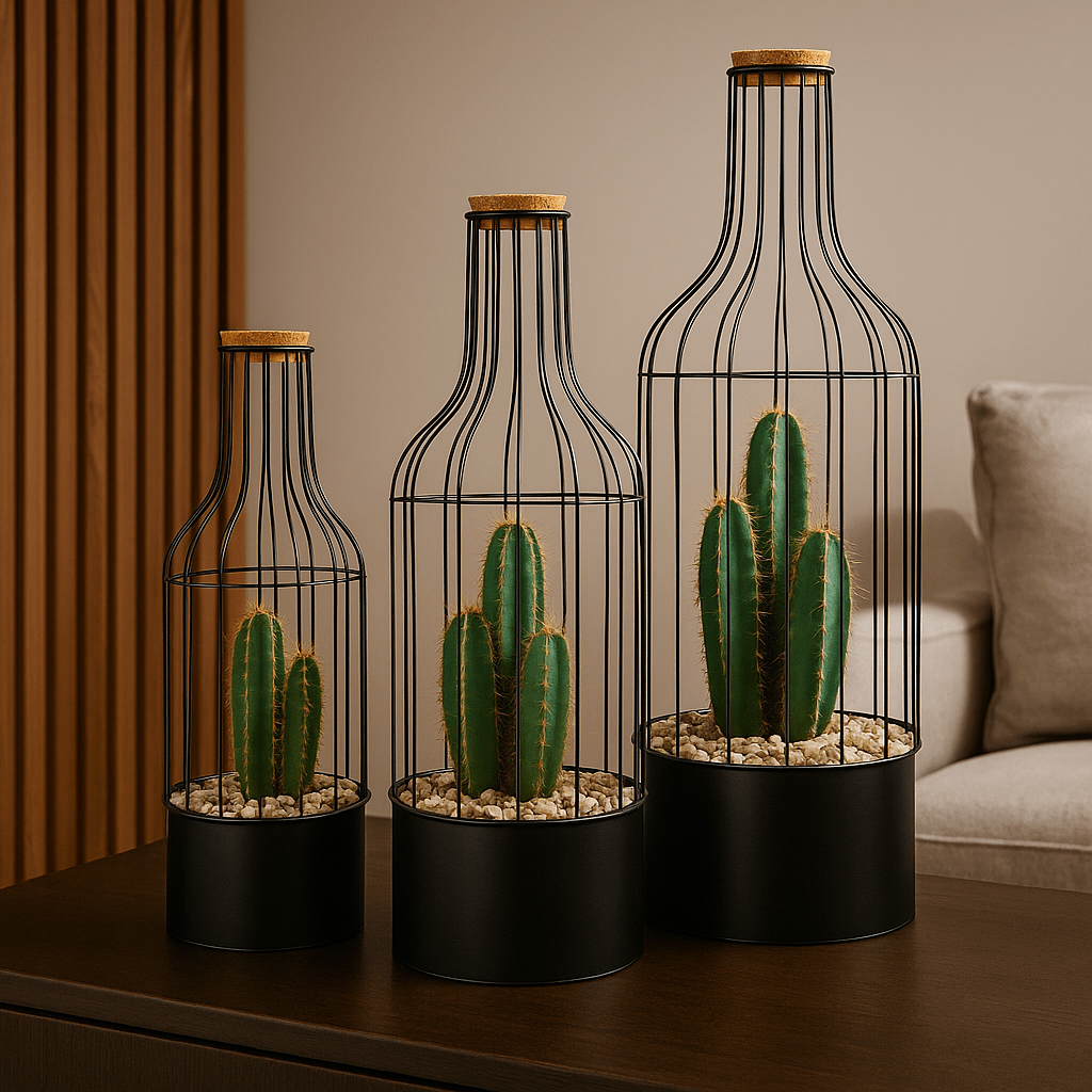 Bottle Metaal Cactus - The Green Bottle Garden