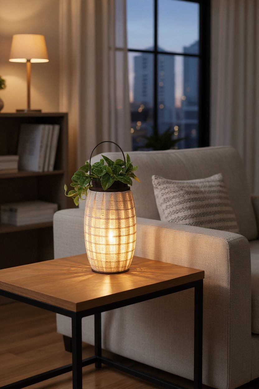 plant met Licht lantaarn