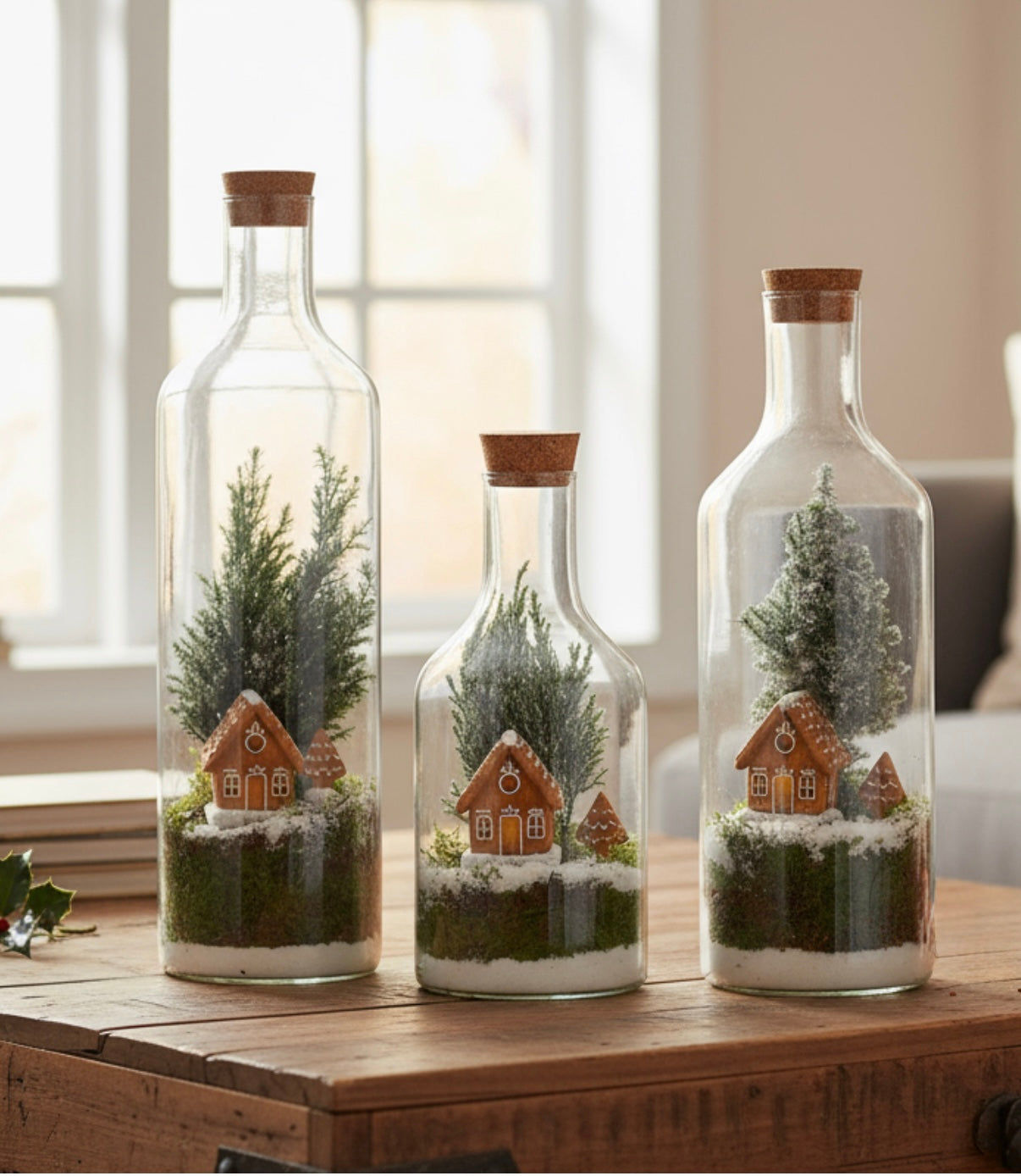 Open Terrarium Bottle Speculaas huisje