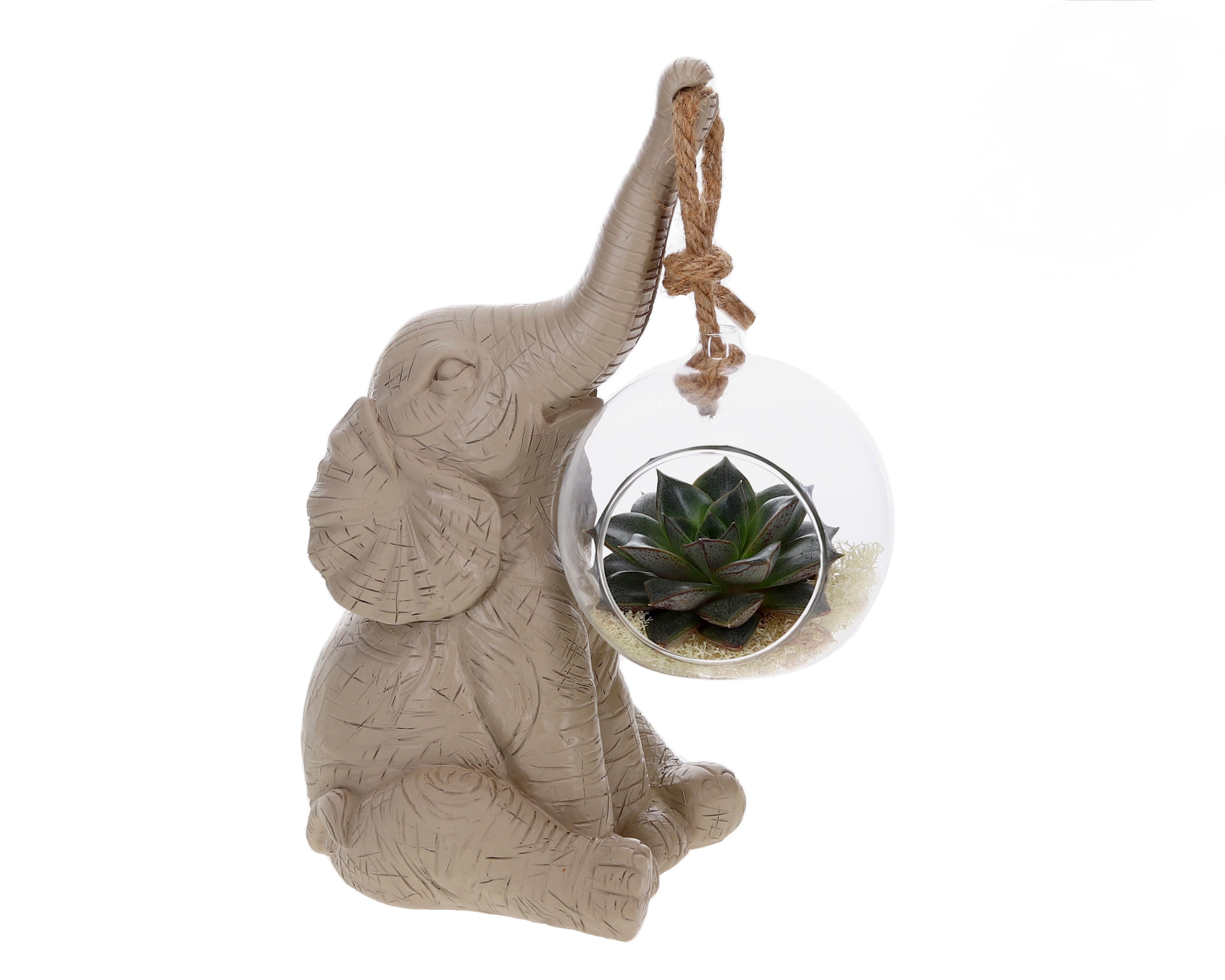 Beige olifant met plant
