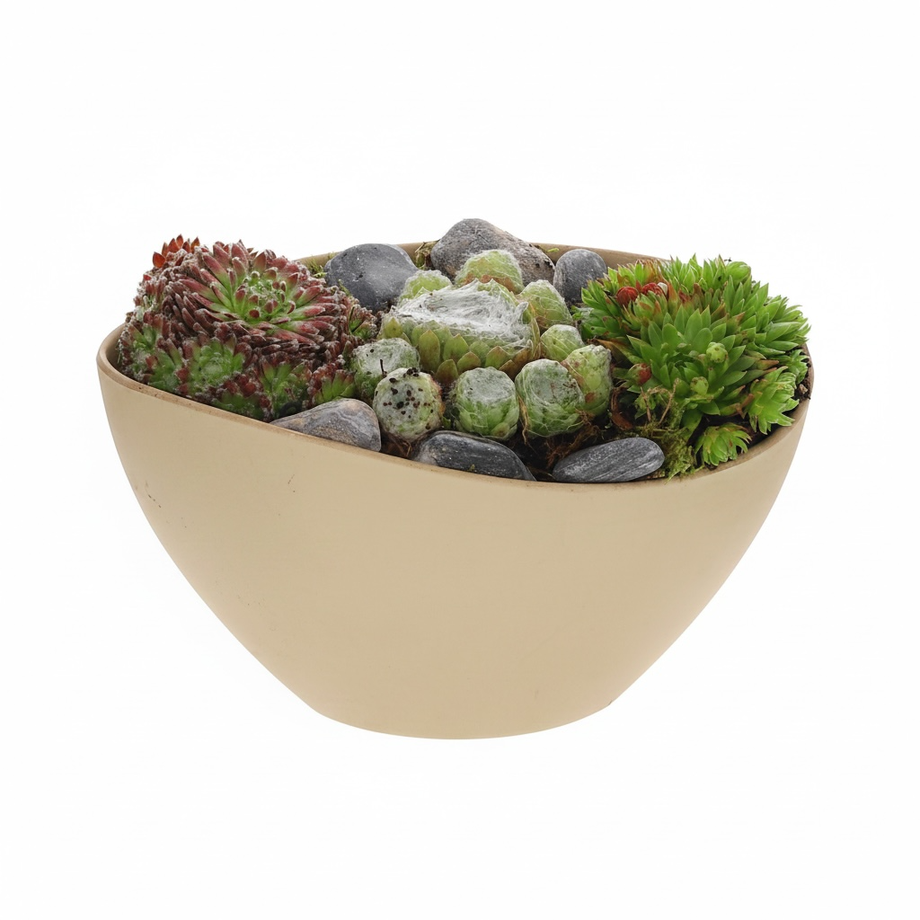 Sempervivum in schaal bio