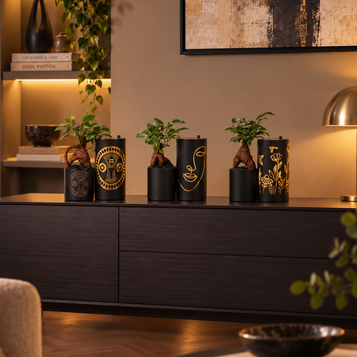 Ficus Bonsai in Lighting Black Duo