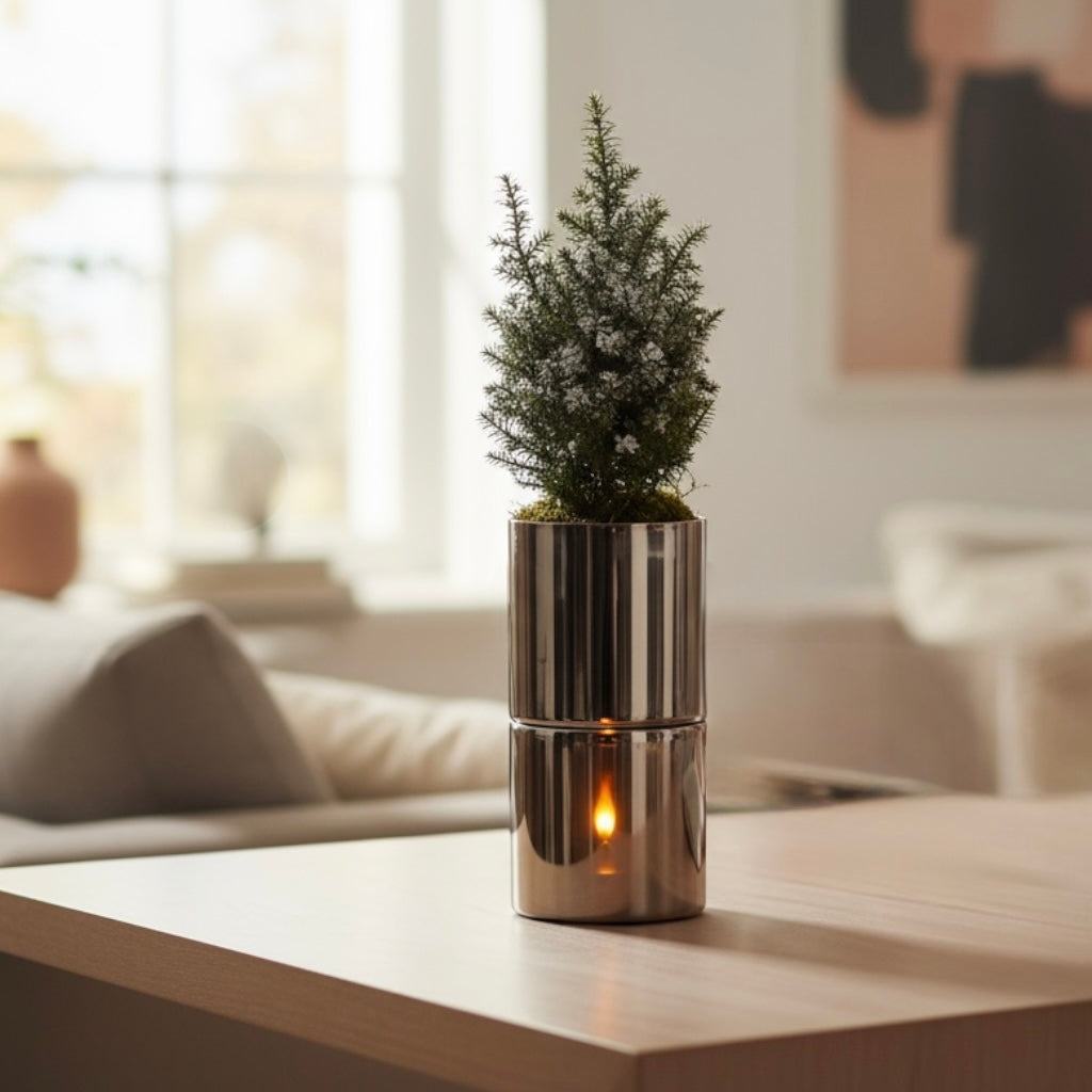Weihnachtsbaum in LED-Flamme