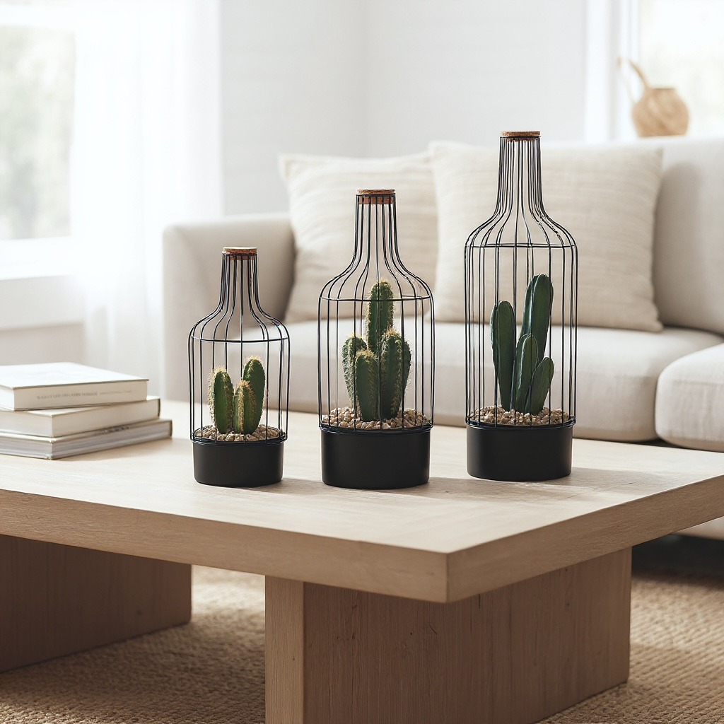 Cactus in Bottle Metal