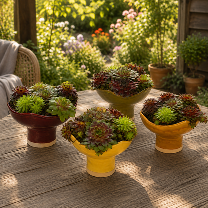 Sempervivum in Keramieken Schaal