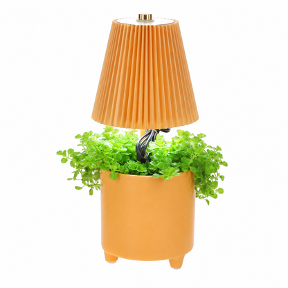 Tafellamp met plant oker