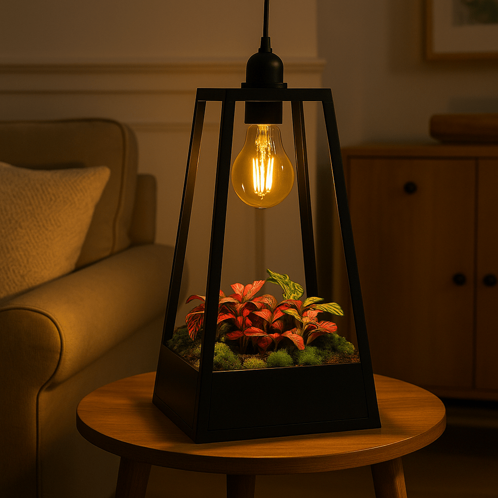 Fittonia in Lighting Lantaarn - The Green Bottle Garden